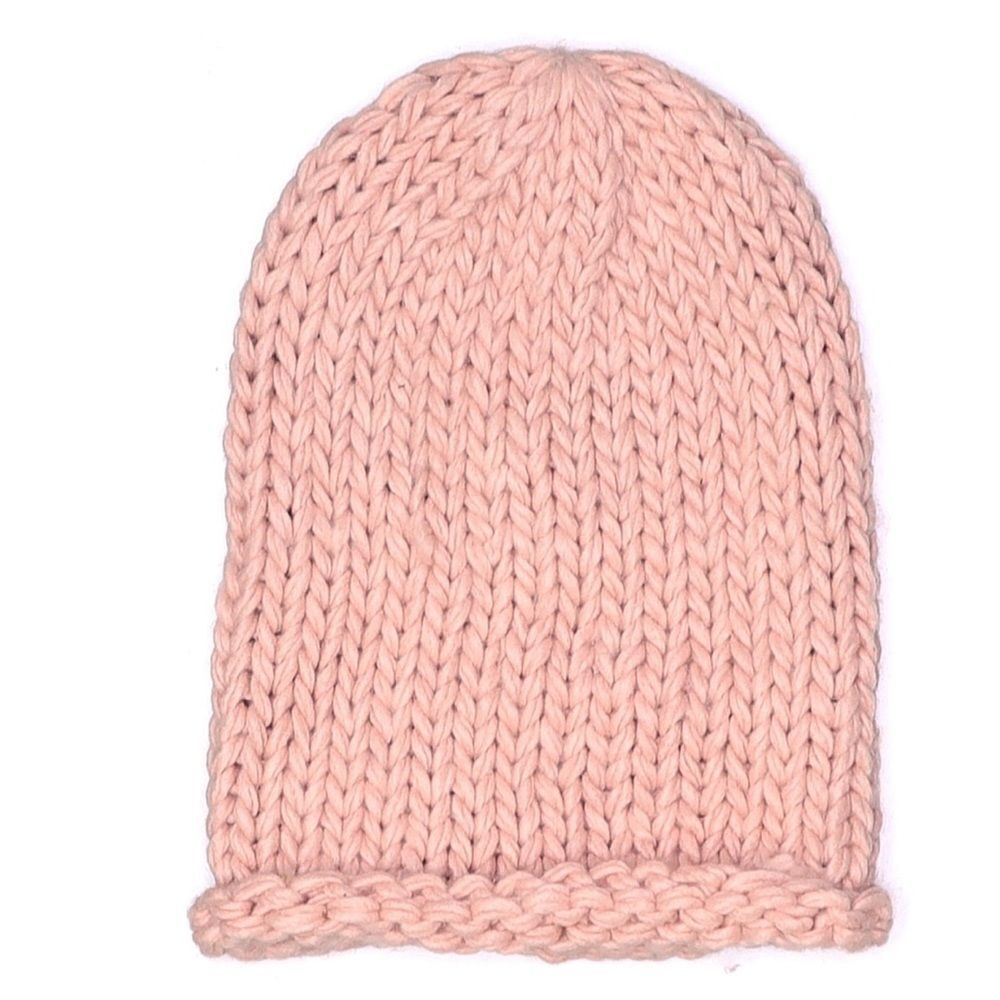 Pink Chunky Knit Beanie